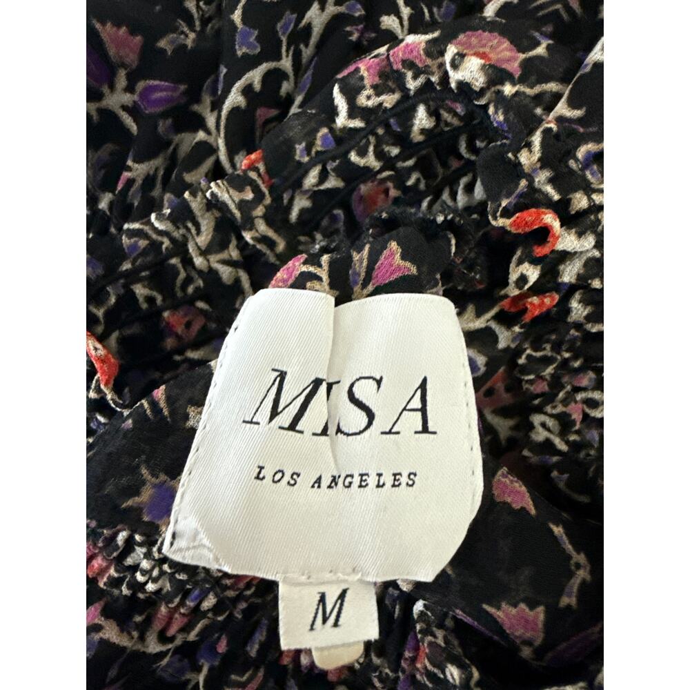 Misa Los Angeles Purple Floral Long Sleeve Maxi Dress Sz M - Picture 4 of 4